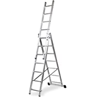 Escalera Profesional de Aluminio Triple Tijera con Tramo Extensible (2+2+2). Escada Tripla (2+2+2))